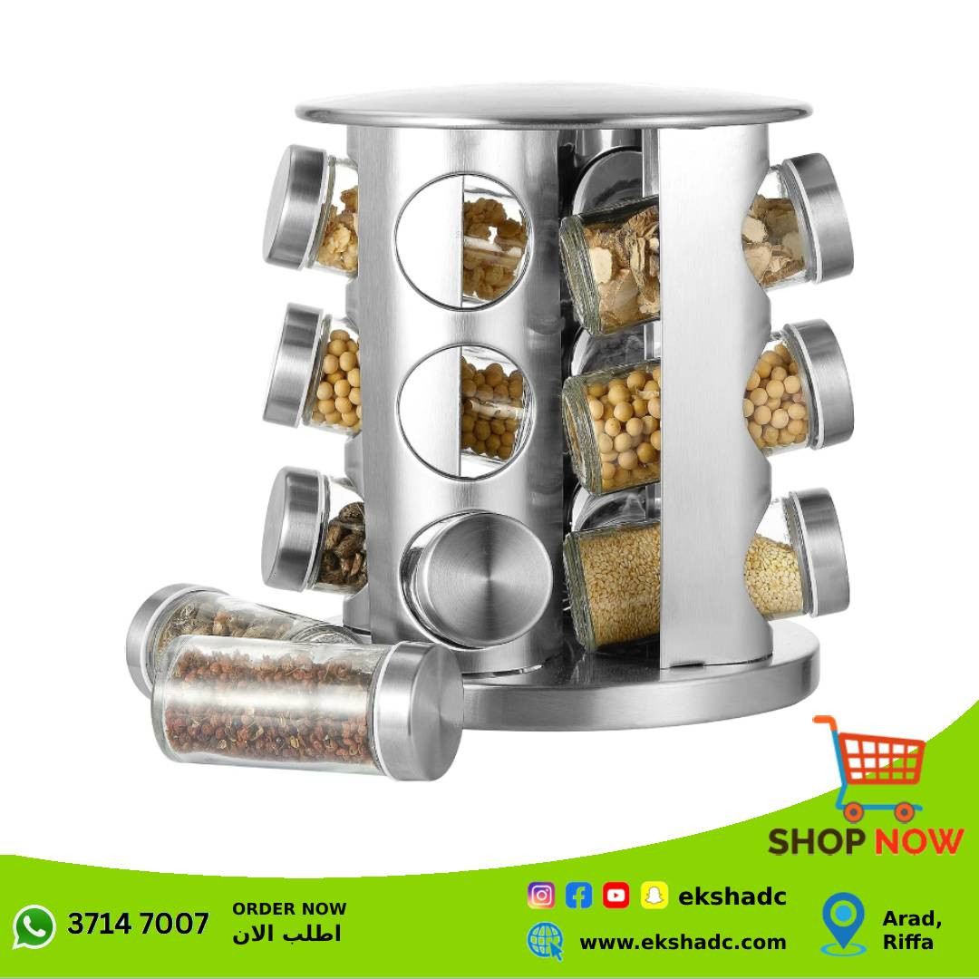 Rotating Spice Rack with 12 Jars