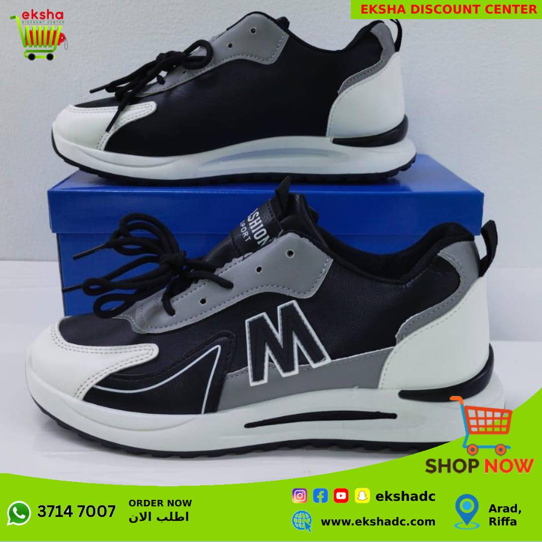 Sports Shoes for Unisex Black & White (0002)