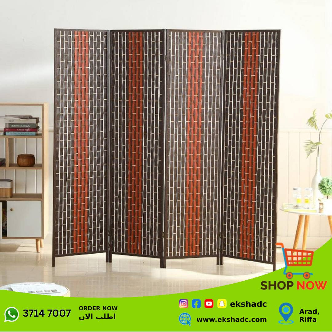 Flexible 4 Panel Room Divider Folding Screen