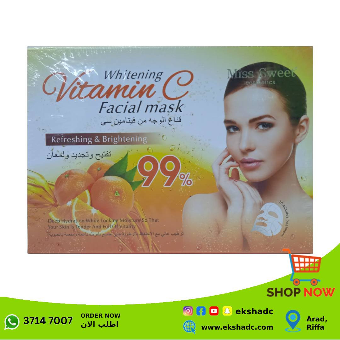 Miss Sweet Whitening Vitamin C Facial Mask - Pack of 10