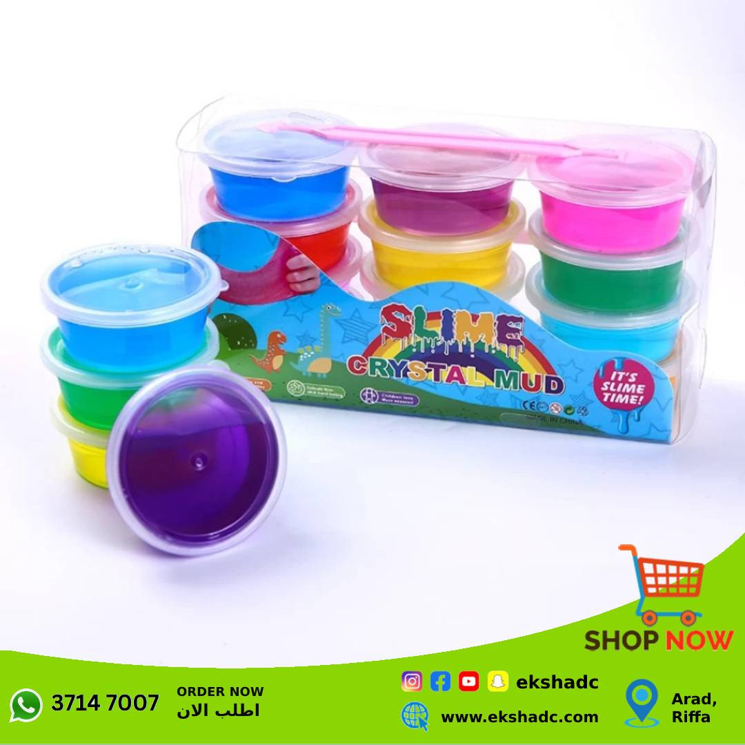 Slime Crystal Mud 12 Pcs - Multicolor