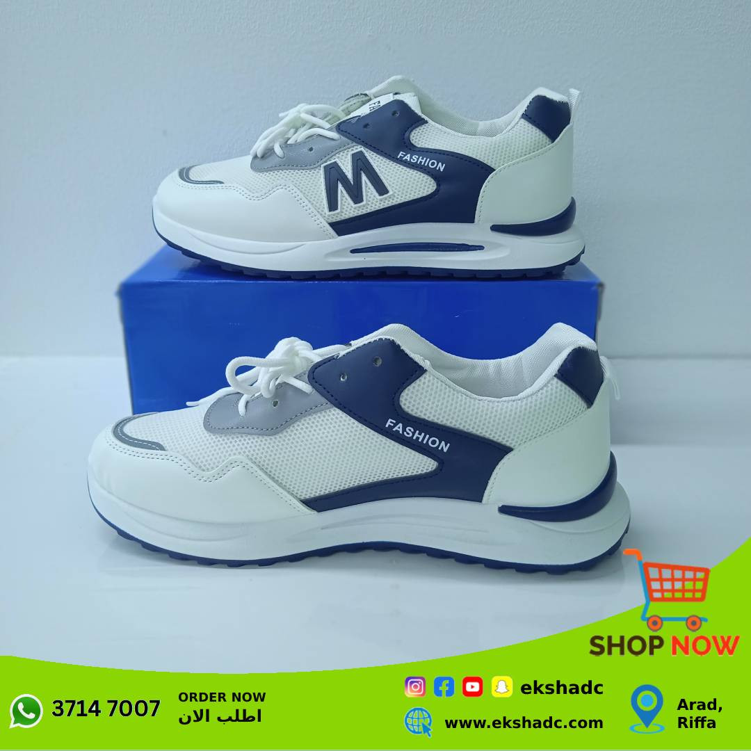 Sports Shoes for Unisex White & Blue (0001)