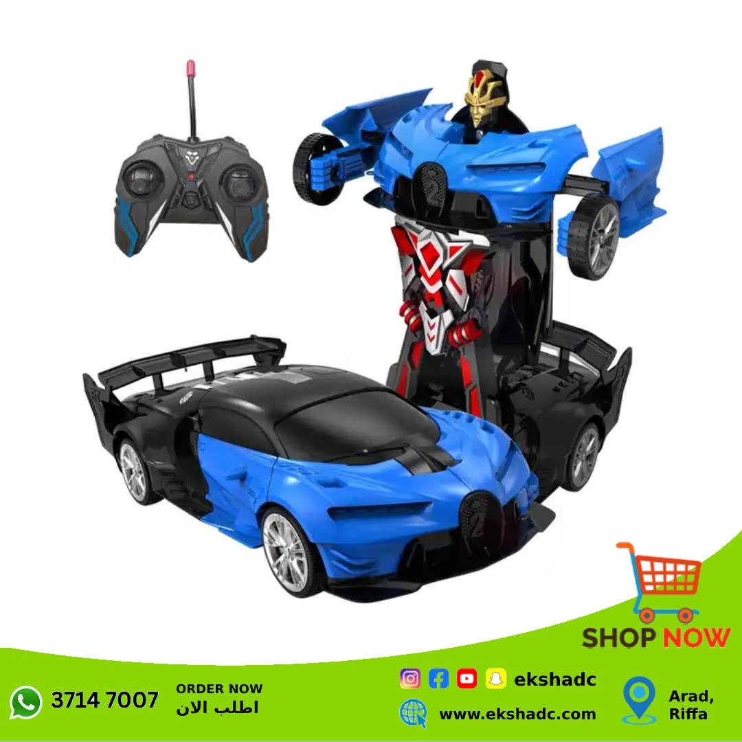 Deformation AutoBot RC Robot Car Blue